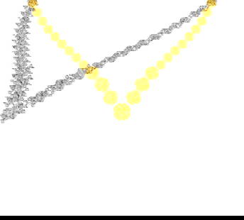 4.80 Ctw i2/i3 Treated Fancy Yellow Diamond 14K White Gold Necklace: Center Diamond Weight : 4.80 Ctw ( Round cut) Center Diamond Color : Treated Fancy Yellow Dimaond Center Clarity : i2/i3 Center Stone Setting : Prong Metal Weight : Approx 16.60 Gram 14K White Gold