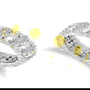 Fancy Yellow Canary and White Diamond Eternity Band 14k Gold 1.07ctw: CENTER STONE; Diamond CENTER STONE CLARITY; SI CENTER STONE COLOR; Yellow CENTER STONE SETTING; Prong SIDE STONE CLARITY; SI SIDE STONE COLOR; J-K SIDE STONE SETTING; Prong ctw OF SIDE STONE: 0.5