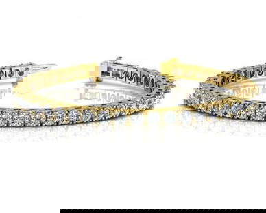 CERTIFIED 14K YELLOW GOLD 7 CTW G-H SI2/I1 CLASSIC FOUR PRONG DIAMOND TENNI: CERTIFIED 14K YELLOW GOLD 7 CTW G-H SI2/I1 CLASSIC FOUR PRONG DIAMOND TENNIS BRACELET MADE IN USA #PAPPS21527v6
