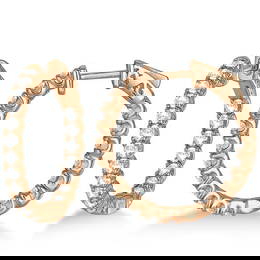 Medium Round Diamond Hoop Earrings 14k Rose Gold 2.00ctw