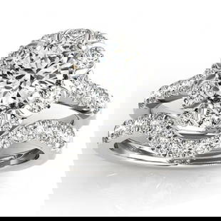 Flower Halo Diamond Ring and Band Bridal Set 14k White Gold 1.21ctw: CENTER STONE0.80CTW ; CENTER STONE CLARITY; CENTER STONE COLOR; CENTER STONE SETTING; SIDE STONE CLARITY; SI1-SI2 SIDE STONE COLOR; J-K SIDE STONE SETTING; Prong ctw OF SIDE STONE: 0.41 CTW SIDE STONE