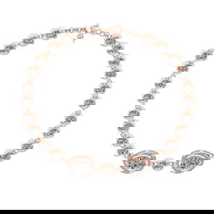 13.75 Ctw VS/SI1 Diamond Prong Set 18K Rose Gold Bracelet: Total Diamond Weight : 13.75 Ctw (Round & Pear cut) Center Diamond Color :- J-K Center Clarity : VS/SI1 Stone Setting : Prong Metal Weight : Approx 14.45 Gram 18K Rose Gold Bracelet Size :7.5 inch (AL