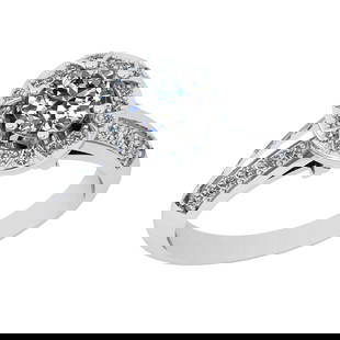 1.15 Ctw SI2/I1 Diamond 10k White Gold Engagement Halo Ring: Center Diamond Weight : 0.80 Ctw (Round Cut) Center Diamond Color : J-K Center Stone Setting : Prong Center Stone Clarity : SI2/I1 Side Stone Weight Of Ctw 0.35 Ctw Side Stone Color : J-K Stone Clarit
