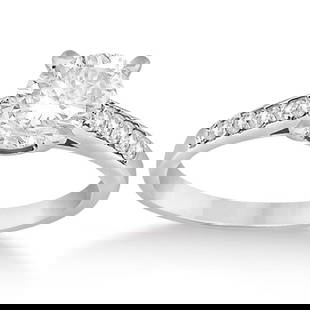 Cathedral Pave Diamond Engagement Ring Setting 18k White Gold 1.20ctw: CENTER STONE; DIAMOND (1.00 CTW) CENTER STONE CLARITY; SI1-SI2 CENTER STONE COLOR; J-K CENTER STONE SETTING; SIDE STONE CLARITY; SI1-SI2 SIDE STONE COLOR; J-K SIDE STONE SETTING; Pave ctw OF SIDE STON