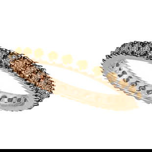 Champagne Diamond Eternity Ring Band in 14k Rose Gold 0.50ctw: CENTER STONE; Diamond CENTER STONE CLARITY; SI CENTER STONE COLOR; Brown CENTER STONE SETTING; Prong SIDE STONE CLARITY; SIDE STONE COLOR; SIDE STONE SETTING; ctw OF SIDE STONE: SIDE STONE QUALITY; #P