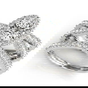 Diamond Frame Split Shank Ring and Band Bridal Set 14k White Gold 1.50ctw: CENTER STONE; Diamond (0.75 CTTW) CENTER STONE CLARITY; SI1-SI2 CENTER STONE COLOR; J-K CENTER STONE SETTING; Prong SIDE STONE CLARITY; SI1-SI2 SIDE STONE COLOR; J-K SIDE STONE SETTING; Prong ctw OF S
