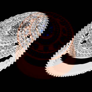 5.23 Ctw SI2/I1 Diamond 18K Rose Gold Engagement Ring: Center Diamond Weight : 1.25 Ctw (Oval Cut) Center Diamond Color :-J-K Setting : Prong Side Weight Of Ctw 1.21 Ctw Color : J-K Clarity : SI2/I1 Stone Setting : Prong Metal Weight : Approx 11.90 gram 1