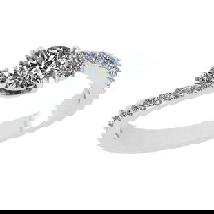 0.80 Ctw SI2/I1 Diamond 14K White Gold Engagement/Wedding Ring: Center Diamond Weight : 0.50 Ctw (Round Cut) Center Diamond Color : J-K Center Stone Setting : Prong Center Stone Clarity : SI2/I1 Side Stone Weight Of Ctw 0.30 Ctw Side Stone Color : J-K Stone Clarit
