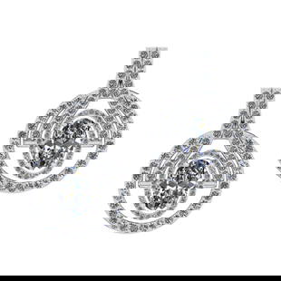 3.07 Ctw SI2/I1 Diamond 14K Yellow Gold Earrings: Center Diamond Weight : 1.40 Ctw (Oval Cut) Center Diamond Color : J-K Center Stone Setting : Prong Center Stone Clarity : SI2/I1 Side Stone Weight Of Ctw 1.67 Ctw Side Stone Color : J-K Stone Clarity