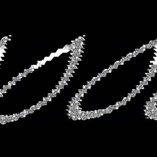 2.60 Ctw SI2//I1 Diamond 14 K White Gold J Hoop Earrings: Total Diamond Weight : 2.60 Ctw (Round cut) Center Diamond Color :- J-K Center Clarity : SI2//I1 Stone Setting : Prong Metal Weight : Approx 6.70 Gram 14 K White Gold J Hoop Earrings MJ3080-2.3E #PAPP