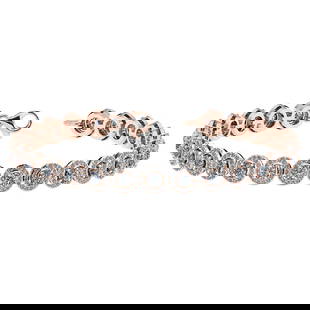 4.59 Ctw SI2/I1 Diamond Style Prong Set 18K Rose Gold Tennis Bracelet: Center Stone Weight ; 2.70 Ctw ( Round Cut) Side Stone Weight : 1.89 Ctw ( Round Cut ) Diamond Stone Color : White J-KDiamond Stone Clarity : SI2/I1 Stone Setting : Prong Metal Weight : Approx 11.90 G
