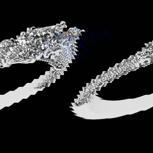 2.98 Ctw SI2/I1 Diamond 18K White Gold Engagement Ring: Center Diamond Weight : 2.00 Ctw ( 1pec Cushion Cut) Center Diamond Color :-G-H Setting : Prong Side Weight Of Ctw 0.98 Ctw Color : G-H Clarity : SI2/I1 Stone Setting : Prong Metal Weight : Approx 5.8