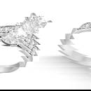 Cathedral Style Round Diamond Engagement Ring 14k White Gold 3.00ctw