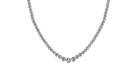 Certified 5.63 Ctw SI2/I1 Diamond 14K White Gold Necklace
