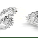 Diamond Halo Flower Engagement Ring in 14k White Gold 2.00ctw