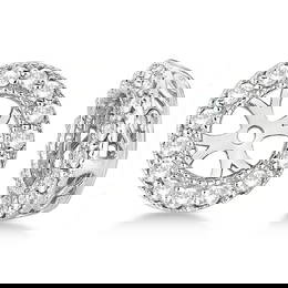 Vintage Style Round Cut Diamond Earring Jackets 14k White Gold 0.30ctw