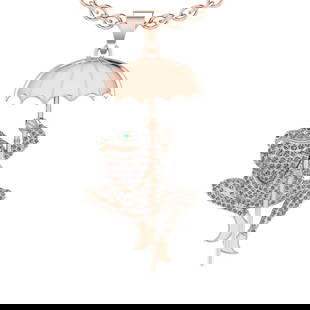 1.29 Ctw SI2/I1 Diamond Prong Set 14k Rose Gold Hip Hop theme Pendant Neckl: Eye Stone Weight :- 0.02 ctw Eye Stone color :- Ruby Total Diamond Weight : 1.27 Ctw (Round cut) Center Diamond Color :- J-K Center Clarity : SI2/I1 Stone Setting : Prong Metal Weight : Approx 21.40