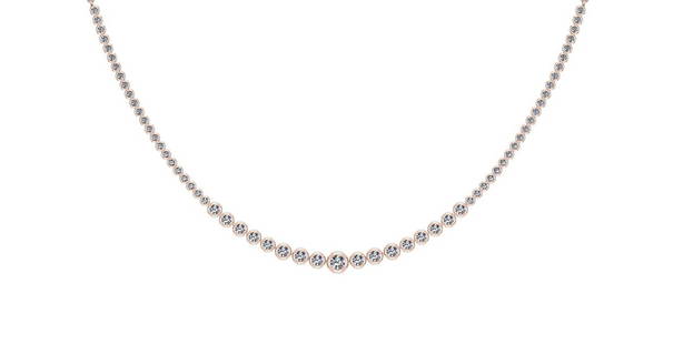 Certified 2.97 Ctw SI2/I1 Diamond 14K Rose Gold Necklace: Center Diamonds Approx Weight: 2.97 Ctw (Round Cut) Center Diamond Color: J-K Center Clarity: SI2/I1 Stone Setting: Bezel Metal Approx Weight: 16.90 Gram 14K Rose Gold Necklace Size-17 Inch