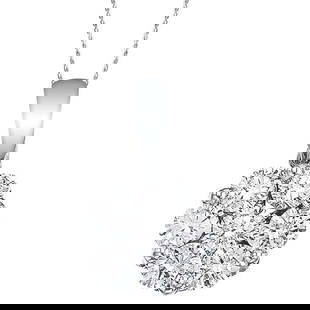 Diamond Cluster Flower Pendant Necklace in 14k White Gold 1.00ctw: CENTER STONE; Diamond CENTER STONE CLARITY; SI CENTER STONE COLOR; J-K CENTER STONE SETTING; Prong SIDE STONE CLARITY; SIDE STONE COLOR; SIDE STONE SETTING; ctw OF SIDE STONE: SIDE STONE QUALITY;