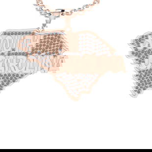 1.10 Ctw SI2/I1 Diamond 14K Rose Gold Express Your State Love SOUTH CAROLIN: Total Diamond Weight : 1.10 Ctw ( Round Cut ) Diamond Color :- J-K Clarity : SI2/I1 Stone Setting : Prong Metal Weight : Approx 13.10 Gram 14K Rose Gold Express Your State Love SOUTH CAROLINA