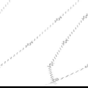 Diamond Station Necklace Bezel-Set 14K White Gold 1.00ctw: CENTER STONE; Diamond CENTER STONE CLARITY; SI1-SI2 CENTER STONE COLOR; J-K CENTER STONE SETTING; Bezel SIDE STONE CLARITY; SIDE STONE COLOR; SIDE STONE SETTING; ctw OF SIDE STONE: SIDE STONE