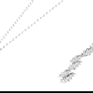 Bezel Set Five-Stone Diamond Pendant in 14k White Gold (0.75 ctw): METAL TYPE: 14k White Gold ;TOTAL CARAT WEIGHT: 0.75 ;NAME OF CENTER STONE: Diamond ;CENTER STONE SHAPE: Round ;CENTER STONE CLARITY: SI ;CENTER STONE COLOR: G-h ;CENTER STONE SETTING: Bezel ;CENTER