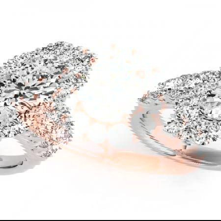 CERTIFIED 18K ROSE GOLD 2.08 CTW J-K/VS-SI1 DIAMOND HALO ENGAGEMENT RING