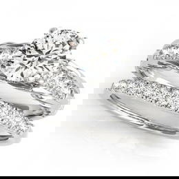 CERTIFIED 14KT WHITE GOLD 1.12 CTW J-K/VS-SI1 DIAMOND BRIDAL SET