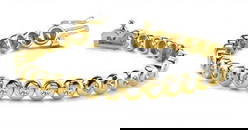 14KT YELLOW GOLD 1 CTW G-H VS2/SI1 BEZEL SET DIAMOND TENNIS BRACELET