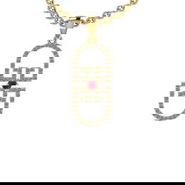 0.62 Ctw SI2/I1 Ruby And Diamond 14K Yellow Gold Pendant