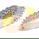 Certified 2.08 Ctw I2/I3 Treated Fancy Yellow And White Diamond 14K Rose Go