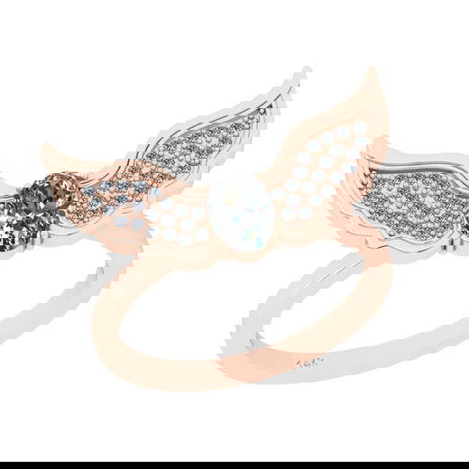 0.96 Ctw SI2/I1 Diamond 14K Rose Gold Vintage Wedding Ring