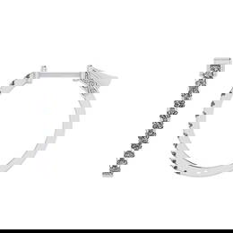 0.60 Ctw SI2/I1 Diamond Prong Set 14K White Gold Huggie Earrings