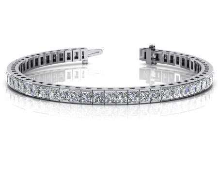 CERTIFIED 14K WHITE GOLD 5 CTW G-H SI2/I1 CLASSIC DIAMOND BOX TENNIS BRACEL: CERTIFIED 14K WHITE GOLD 5 CTW G-H SI2/I1 CLASSIC DIAMOND BOX TENNIS BRACELET MADE IN USA #PAPPS21489v6