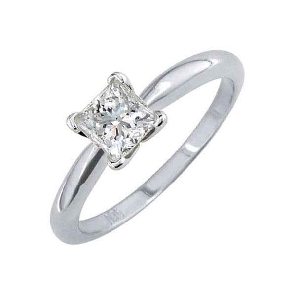 Certified 0.76 CTW Princess Diamond Solitaire 14k Ring F/I1 (1 of 2)