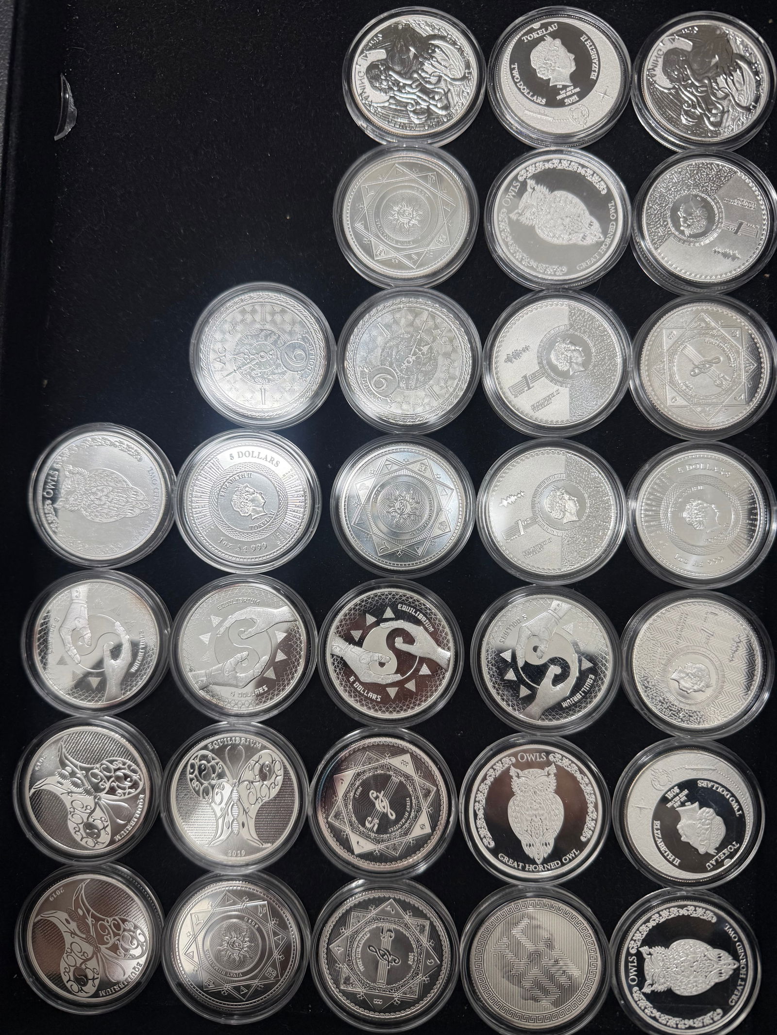 Lot Of Mixed Varying 1 Ounce Tokelau Pure Silver Coins .999 30 Pieces: Lot Of Mixed Varying 1 Ounce Tokelau Pure Silver Coins .999 30 Pieces #PAPPS98461v15