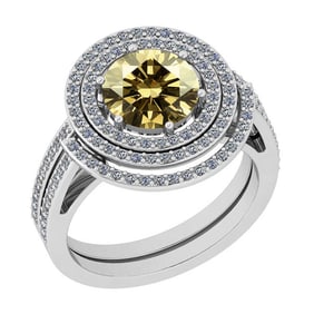 Certified 2.44 Ctw SI1/SI2 Natural Fancy Light Brown Yellow And White Diamond