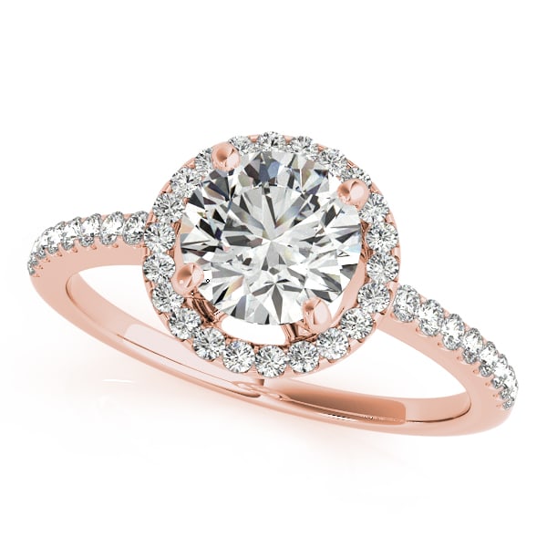CERTIFIED 18K ROSE GOLD 1.58 CTW J-K/VS-SI1 DIAMOND HALO ENGAGEMENT RING (1 of 2)