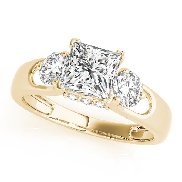 Certified 0.98 Ctw SI2/I1 Diamond 14K Yellow Gold three Stone Ring (1 of 2)