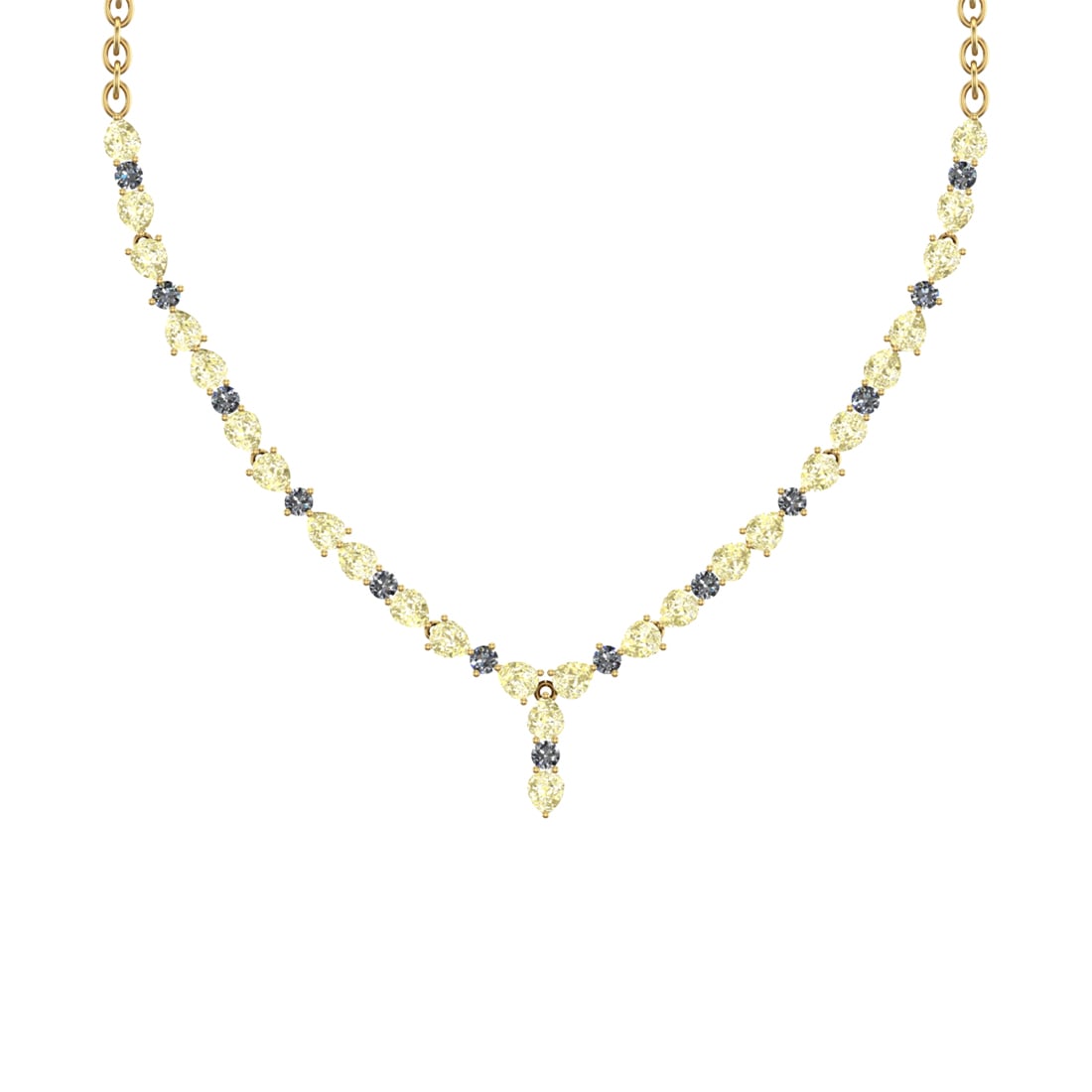 7.80 Ctw VS/SI1 Treated Fancy Yellow and White Diamond Prong Set 18K Yellow: Center stone Weight : 6.50 Ctw (Pear Cut) Center stone Color :-Treated Fancy Yellow Diamond Clarity : VS/SI1 Setting : Prong Side Weight Of Ctw 1.30 Ctw Color : J-K Clarity : VS/SI1 Stone Setting :