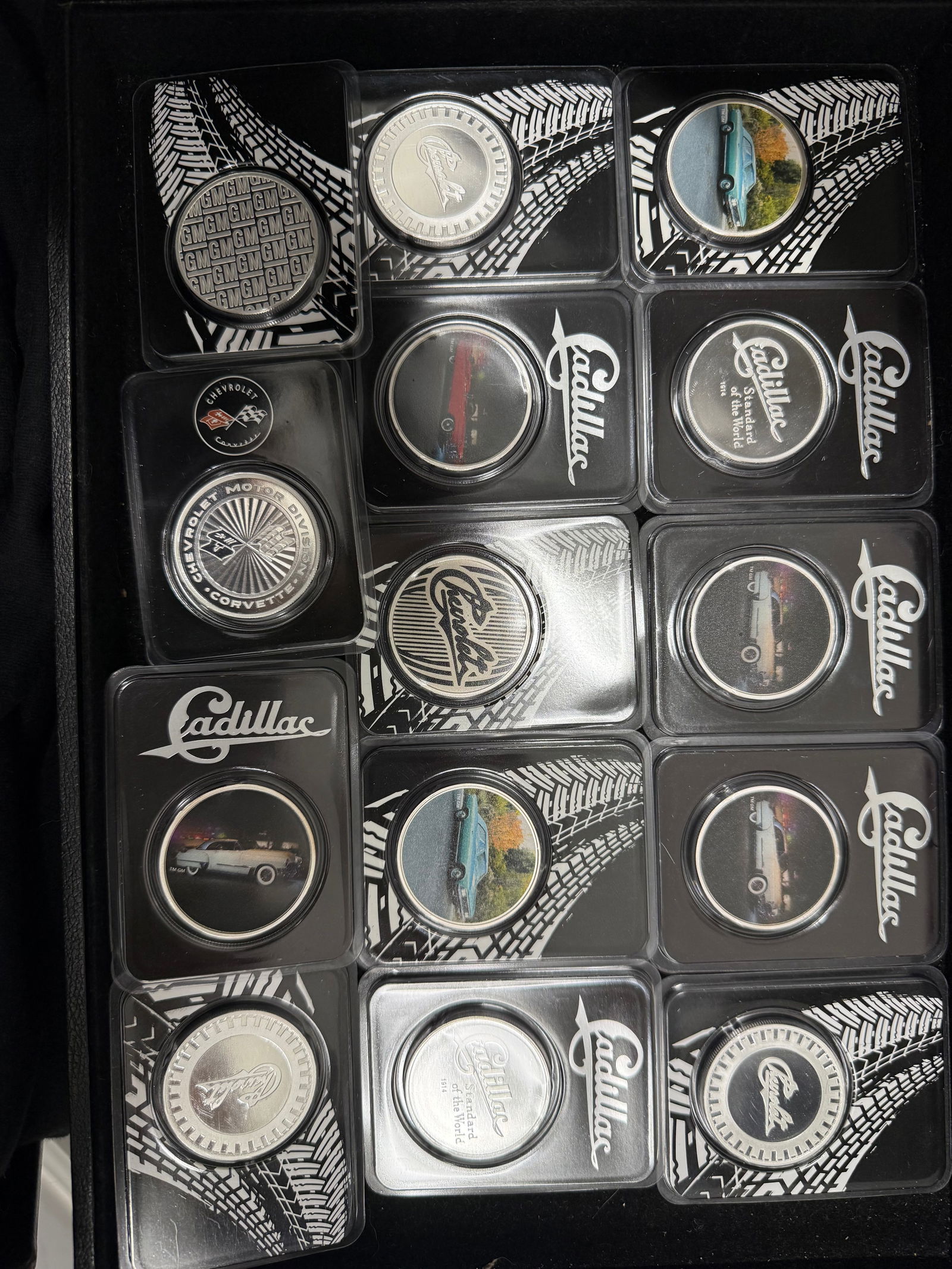 Lot Of 1 Ounce Pure Silver Coins Cadillac And Chevrolet .999 14 Pieces: Lot Of 1 Ounce Pure Silver Coins Cadillac And Chevrolet .999 14 Pieces #PAPPS98471v15
