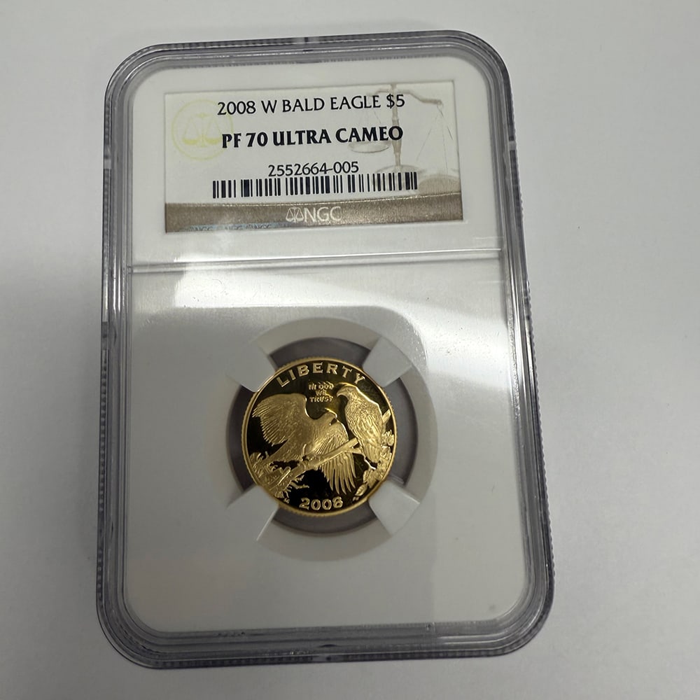 2008-W Bald Eagle Gold Coin $5 NGC Certified PF70 Ultra Cameo: 2008-W Bald Eagle Gold Coin $5 NGC Certified PF70 Ultra Cameo #PAPPS73019v14