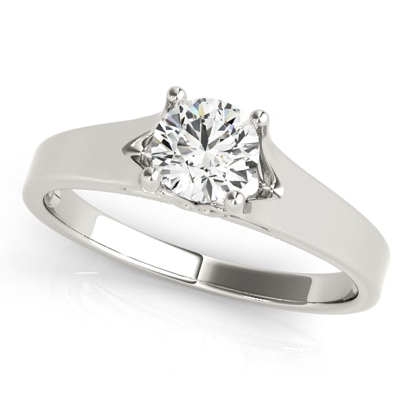 Certified 0.50 Ctw SI2/I1 Diamond 14K White Gold Solitaire Ring (1 of 2)