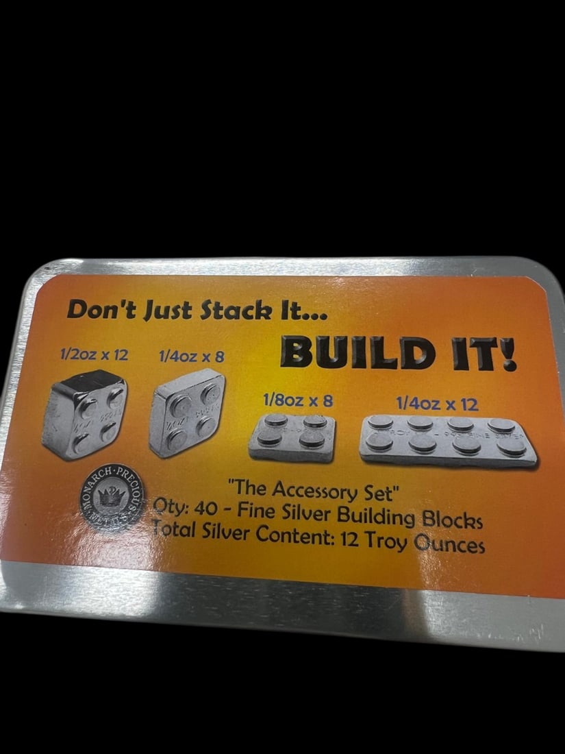 12 oz Silver Building Block Bars - 40-Piece Accessory Set (1 of 1)