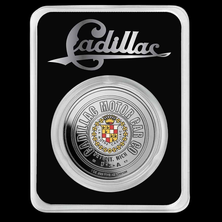 Cadillac Motor Car Company Logo Colorized 1 oz Silver w/ TEP (1 of 1)