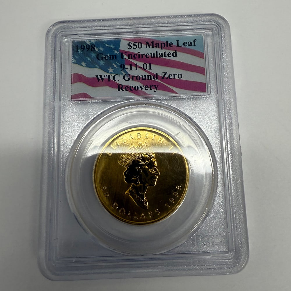 1998 $50 Maple Leaf Gold Coin Gem Uncirculated 9-11 01 WTC Ground Zero Reco (1 of 1)