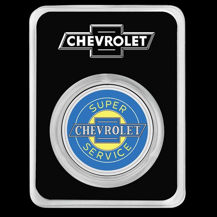 Chevrolet Service Neon Sign 1 oz Colorized Silver (in TEP): Chevrolet Service Neon Sign 1 oz Colorized Silver (in TEP) #PAPPS65142v15