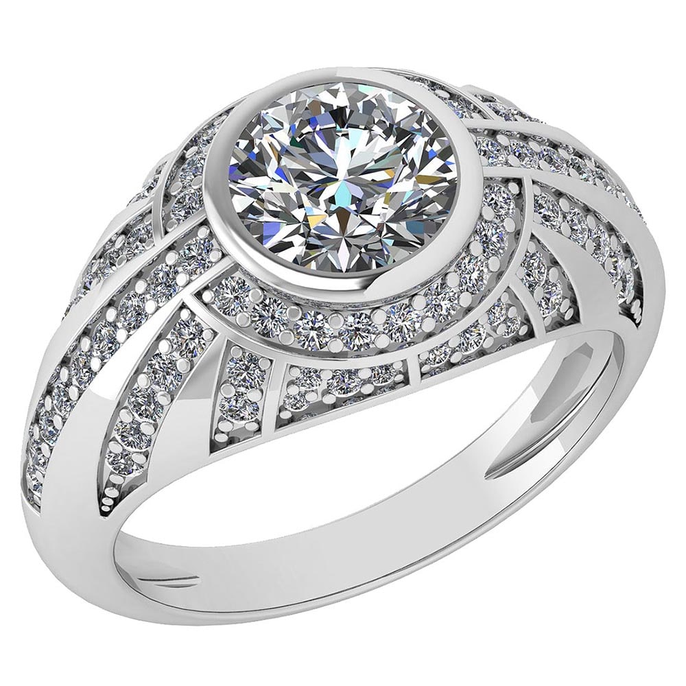 Certified 1.12 Ctw Diamond VS/SI2 Ladies Fashion Engagement 14k White Gold: Center Stone Weight ; 0.50 Ctw (1 Pcs Round SI2) Center Stone Color: White G-H Diamond Stone Clarity : SI1/SI2 Center Stone Setting ; Prong Side Stone (90 Pcs Round Cut Diamond )Weight of Ctw ; 0.62 c