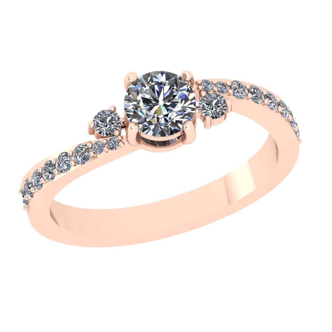 0.80 Ctw SI2/I1 Diamond 14K Rose Gold Engagement/Wedding Ring (1 of 3)