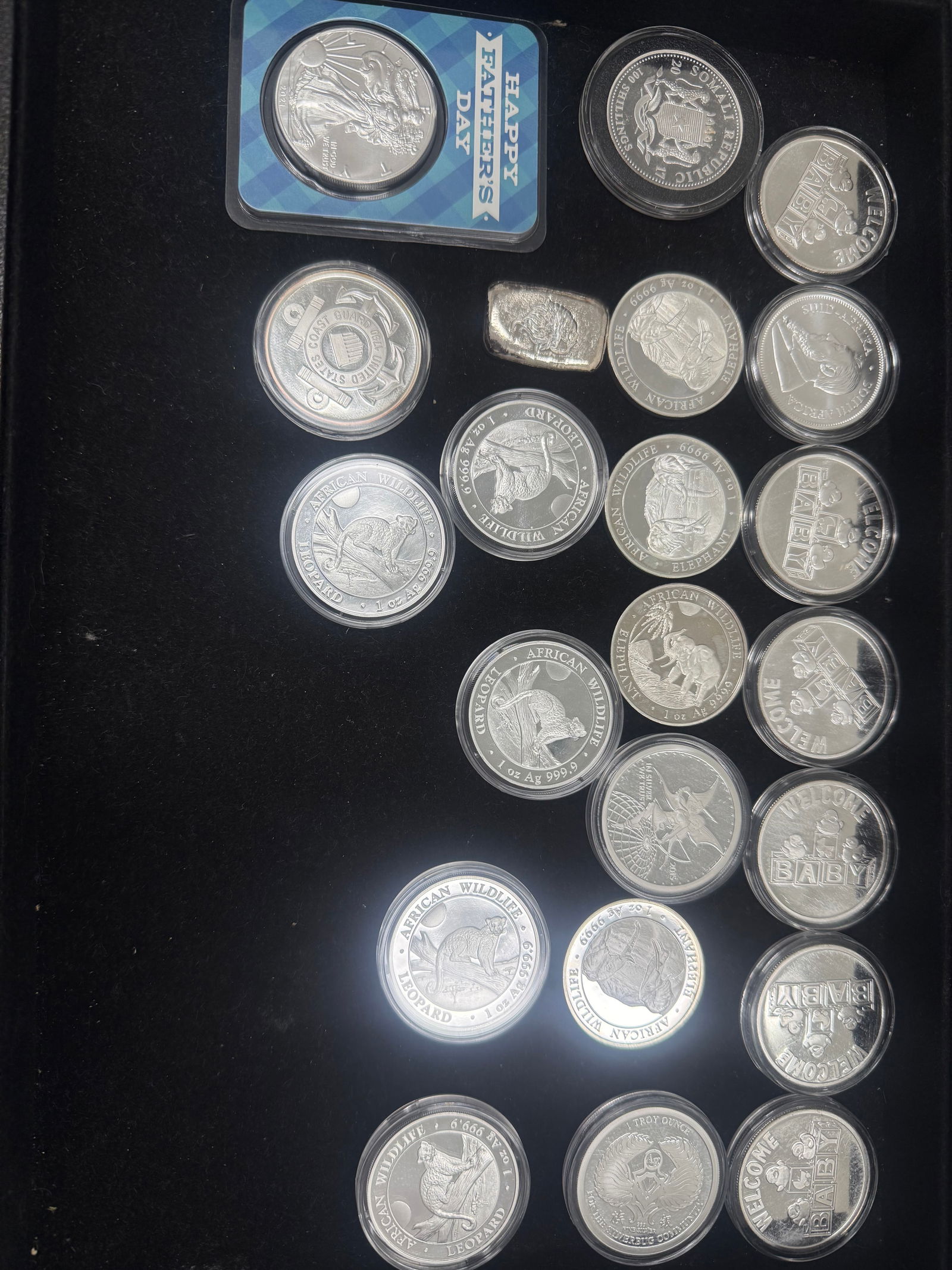 Lot of Mixed Varying Mints Pure 1 Ounce Coins/Bars .999 22 pieces: Lot of Mixed Varying Mints Pure 1 Ounce Coins/Bars .999 22 pieces #PAPPS98523v15